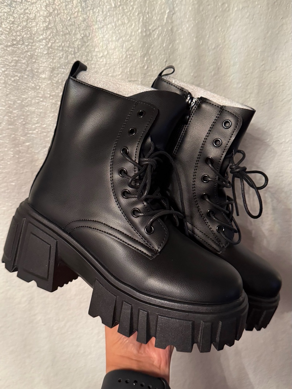 Black Platform Boots - Women size 6 new